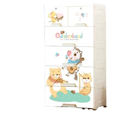 China Modern drawer type plastic storage cabinet for children's clothes storage cabinet for household finishing storage cabinet for sale