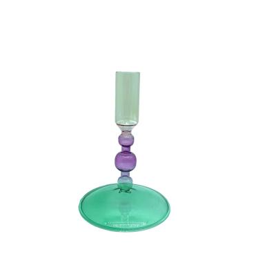 China Christmas Home Decoration Glass Stand Candlestick Decoration Glass Candlestick for sale