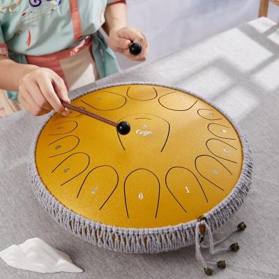 China Mini Musical Instrument Musical Instruments Steel Hand Tank Tongue Drum 15 Notes 14inch for sale