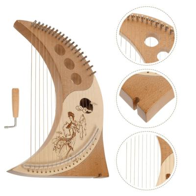 China Newest Arrived Box Shaped 19 Strings Moon Shape Lyre Harp With Bag And All Accessory for sale