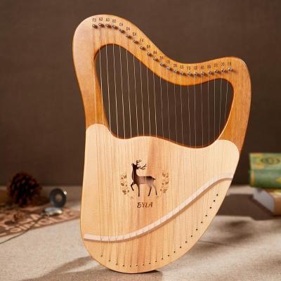 China Cheapest Mini 16/19/21/24 Solid Strings Lyre Portable Mahogany Harp Stringed Instruments for sale