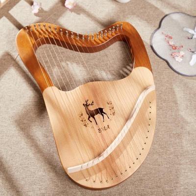 China Unique Harp 21 Strings Lyre Design Portable Solid Wood Harp Musical Instrument for sale