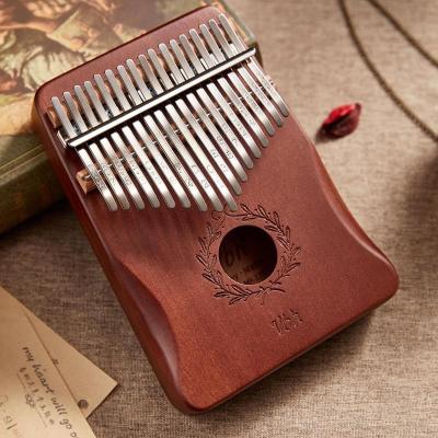 China Popular Solid Natural Mahogany Wood 17 Panel Top Plate Kalimba Other Musical Instrument Inch Piano for sale