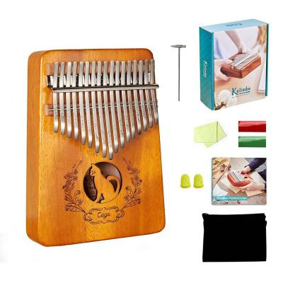 China New popular croba solid natural mahogany wood kalimba for piano wholesale 17keys inch for sale