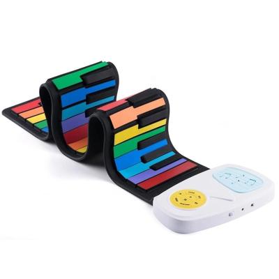 China Electric Digital Rainbow Roll Up Piano 49 Keys For Kids Music Education Electric Piano Keyboard for sale