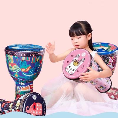 China Professional Wholesale Hand Game Drum Light Percussion Colorful PVC Djembe African For Kids Play for sale