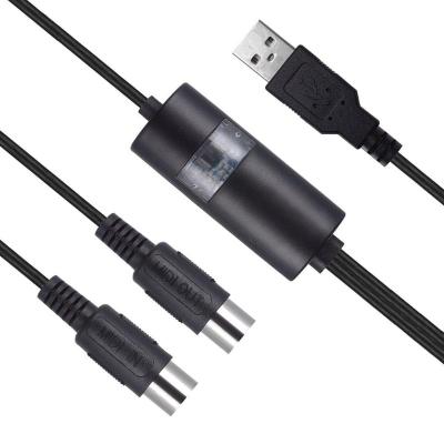 China 5-PIN DIN Cable In-Line MIDI to USB Cable Convert Piano Keyboard Instruments with Laptop PC MAC for sale