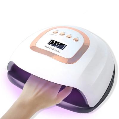 China SUN T5 Max LED Lamp Nail Dryer 220W Plastic Ice UV Lamp For Gel Drying Polish 10/30/60/99s Auto Nail Timer Sensor Manicure Tool for sale