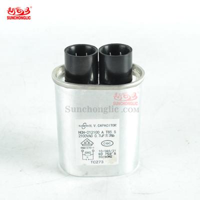 China Household Sunchonglic Microwave Oven HT Capacitor 2100vac Price Microwave Oven Capacitor Value 0.7uf Capacitor for sale