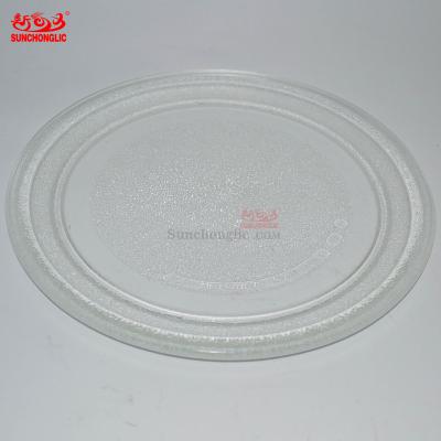 China High Quality Universal Sunchonglic 24.5cm Round Glass Household Flat Ice Cream Microwave Dish for sale