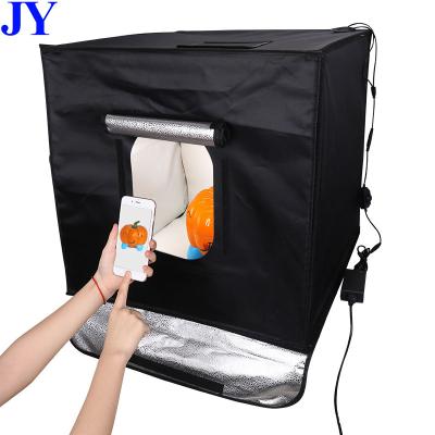 China Oxford cloth inside high quality 5500-6000k 40cm 60cm toy jewelry portable black product led photography photo studio light box for photography for sale