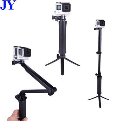 China Lightweight Hot Selling Three Way Tripod Action Camera Selfie Stick Monopod For Go Pro for sale