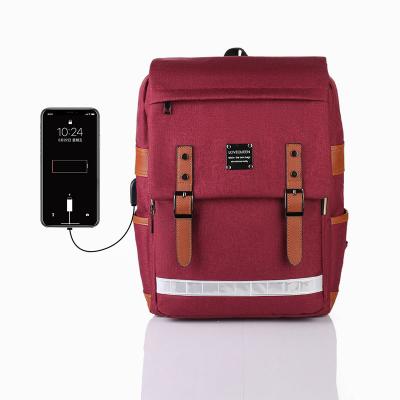 China With USB Guangzhou Good Quality Fashion Stripe Reflective Student Travel Laptop Outdoor Backpack With USB for sale