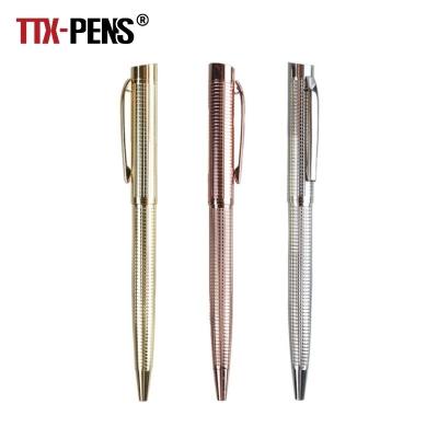 China Office & School Pen TTX Classic Design Luxury Business Rose Gold Promotional Customized Logo Metal Ballpoint Pen for sale