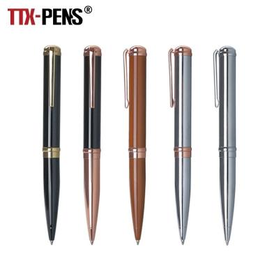 China Office & School Pen TTX Hot Sell Colorful Custom Logo Short Ballpen Ballpoint Pen Promotional Gift Metal Pen For Office Use for sale