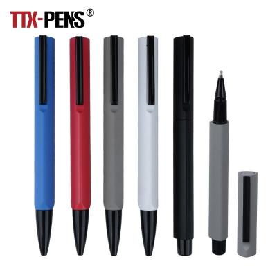 China Office & School Pen TTX Wholesale Personalized Custom Logo Advertising Metal Office Use Polygon Ball Pen For Business Promotional for sale