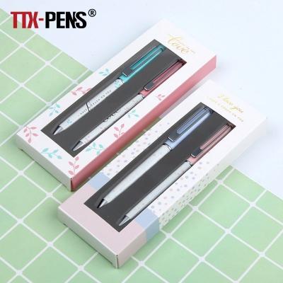 China Office & School Pen TTX Promotional Birthday Gifts Diy Custom Logo Printing Christmas Couple Ballpen Ballpoint Pen Set With Box for sale