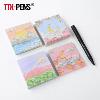 China Self-Adhesive TTX Custom Logo Cartoon Kawaii Paper Notes Memo Pad Cute Promotional Square Sticky Note For Office Use for sale