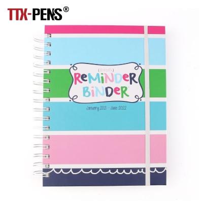 China Printed TTX Wholesale Business Travel School Print Logo Cover Vintage Binding Large Spiral Paper Notebooks for sale