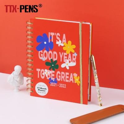 China Printed TTX Christmas Gift Wedding Printing Paper Hard Cover Spiral Binding A5 B5 Custom Notebooks With Logo for sale