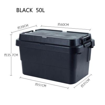 China DOD Solid Hot Seller 50L PP Collapsible Camping Tools Grocery Storage Basket Plastic Storage Box for sale