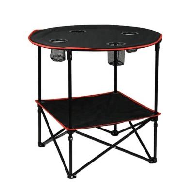 China Picnic Travel Cloth Top Foldable Dining Table Canvas Lightweight Outdoor Camping Portable Folding Table for sale