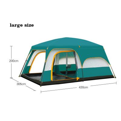 China Factory Cheapest Price Diagonal Bracing Type 10 People Two Rooms One Hall Tents Carefree Ventilation Waterproof Outdoor Camping Tents for sale