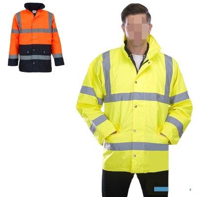 China Vestidos de trabajo de protección 2024 Hi Vis 300d chaqueta de protección de seguridad reflectante de Oxford para trabajadores en venta