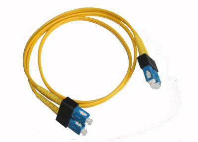 China SC to SC Optical Fiber Patch Cable DX OM4 Patch Cord , UPC / APC Ferrule End Face for sale