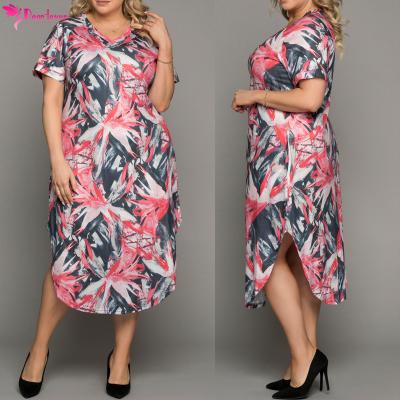 China Dear-Lover OEM ODM Vestidos Mujer Fashion Summer High Quality Anti-Static Long Printed Floral Plus Size Women Dress Dress for sale