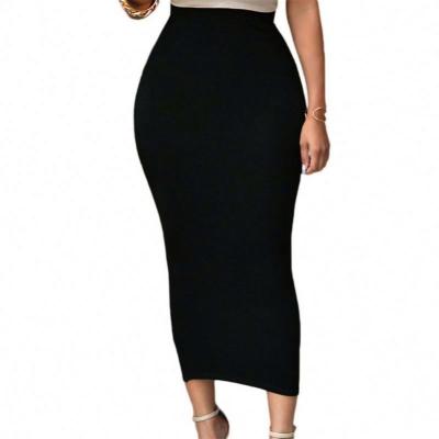 China Wholesale Black Antistatic High Elastic Waisted Bodycon Maxi Long Women Pencil Skirt Slim Fit for sale