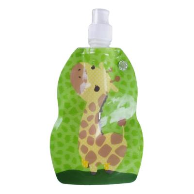 China Sustainable Safeshine 380ml Competitive Price Animal Design Different Style Flexible Collapsible Water Pouch for sale