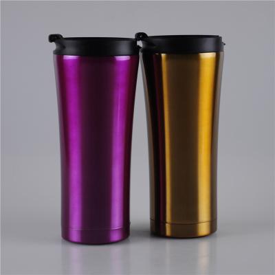 China Sustainable Safeshine 450 ml Flip Top Double Wall Insulated Travel Mug for sale