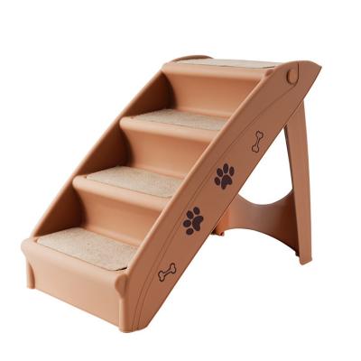 China 4 Steps Dog Ladder Pet Stairs Pet Stairs Waterproof Plastic Non-Slip Foldable Foldable Steps for sale