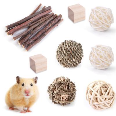 China Viable Hamster Chew Toys Sets Small Animal Molar Toys Teeth Care Wooden Accessories for sale