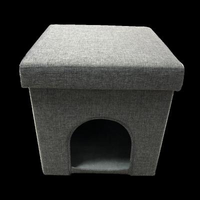 China Cat Bed Cube Pet Cube Breathable Universal Folding Housing Stool Solid Structure With Removable Lid Cat Stool for sale