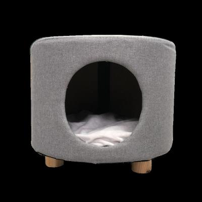 China Sustainable Wholesale Eco - Friendly Pet Furniture Small Pets Cave Nest Cat Ottoman Stool for sale