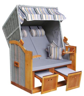 China Factory Wholesale Single Folding Outdoor Furniture Wicker Covered Canopy Lounge Chair for sale