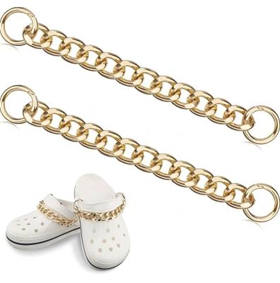 China 2022new Amazon Shoe Chain Top Metal Shoe Charms Chains Decoration Accessories Clogs Sandal Shoes Charm Chains for sale