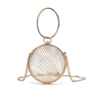 China Ball Shape Clutch Purse Party Handbag Rhinestone Ring Handle ODM OEM for sale