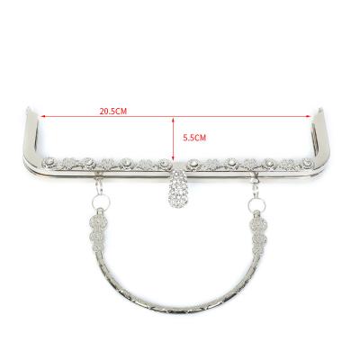 China Rustproof Metal Rectangle Purse Frame Kiss Clasp Lock 20.5*5.5cm for sale