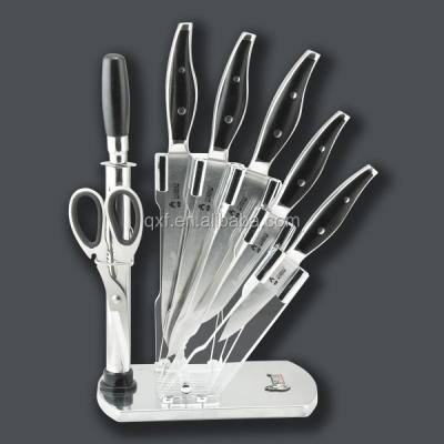 China Disposable 8 Pieces Kitchen Knife Set Hot Selling Stainless Steel Kitchen Chef Knife Set With Knife Holder for sale