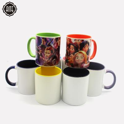 China Best Viable Selling Ceramic Travel Mugs Blanks Sublimation Coffee Mugs Custom Color Products 11oz for sale