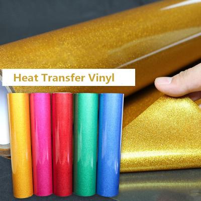 China Apparel for T-shirt apparel printing slicone iron reflective metallic glitter heat transfer htv pvc pet vinyl film printable sheets for sale