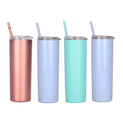 China 2020 Sustainable Amazon Sublimation Blanks 20oz Double Wall Insulated Stainless Steel Lean Tumbler With Lid And Straw for sale