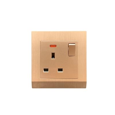 China Classic PC Single Link 10A 1-Way Gold Home Lighting Wall Switch for sale