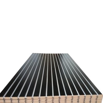 China 1220*2440*18mm 7 grooves white magic melamine slat wall mdf sheet for sale