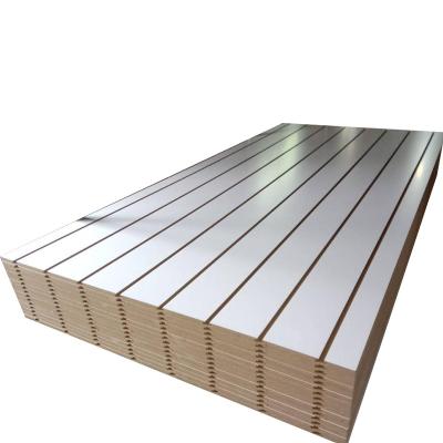 China wholesale good quality at best price 18mm melamine slatwall MDF board for display racks for sale