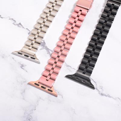 China Smart Band Stainless Steel Uag Apple Watch Bands Women's Slim Sport Bands One Piece Chain 7 Steel Band OEM For Apple Watch for sale