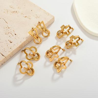 China New Design Gold Jhumka Korean Personality High Quality TRENDY Earrings Mixed Flower Stud Earrings For Women for sale